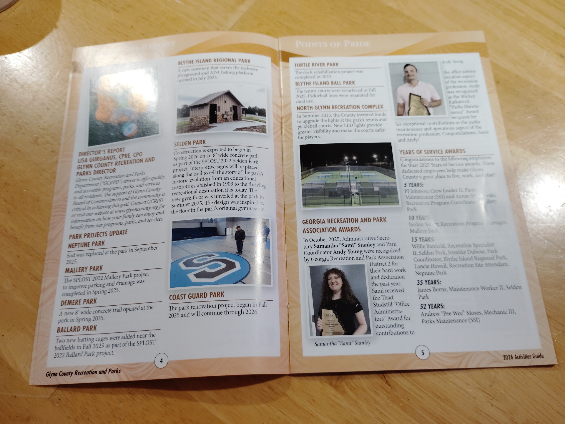 Director's Report & Points of Pride (pp. 4–5)