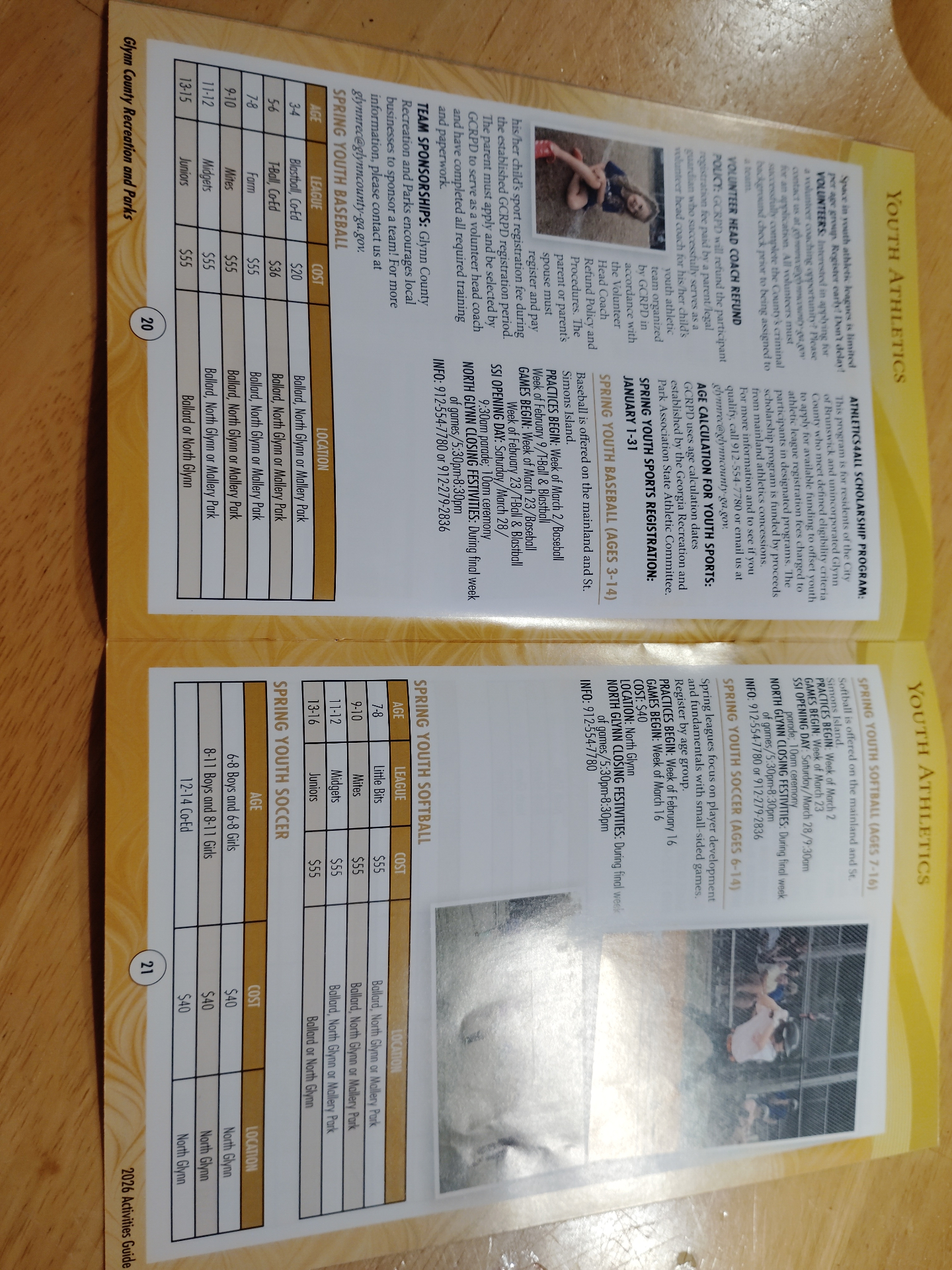 Youth Athletics (pp. 20–21)